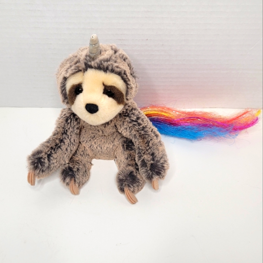 Douglas Slothicorn Rare Plush Stuffed Unicorn Sloth Rainbow Tail